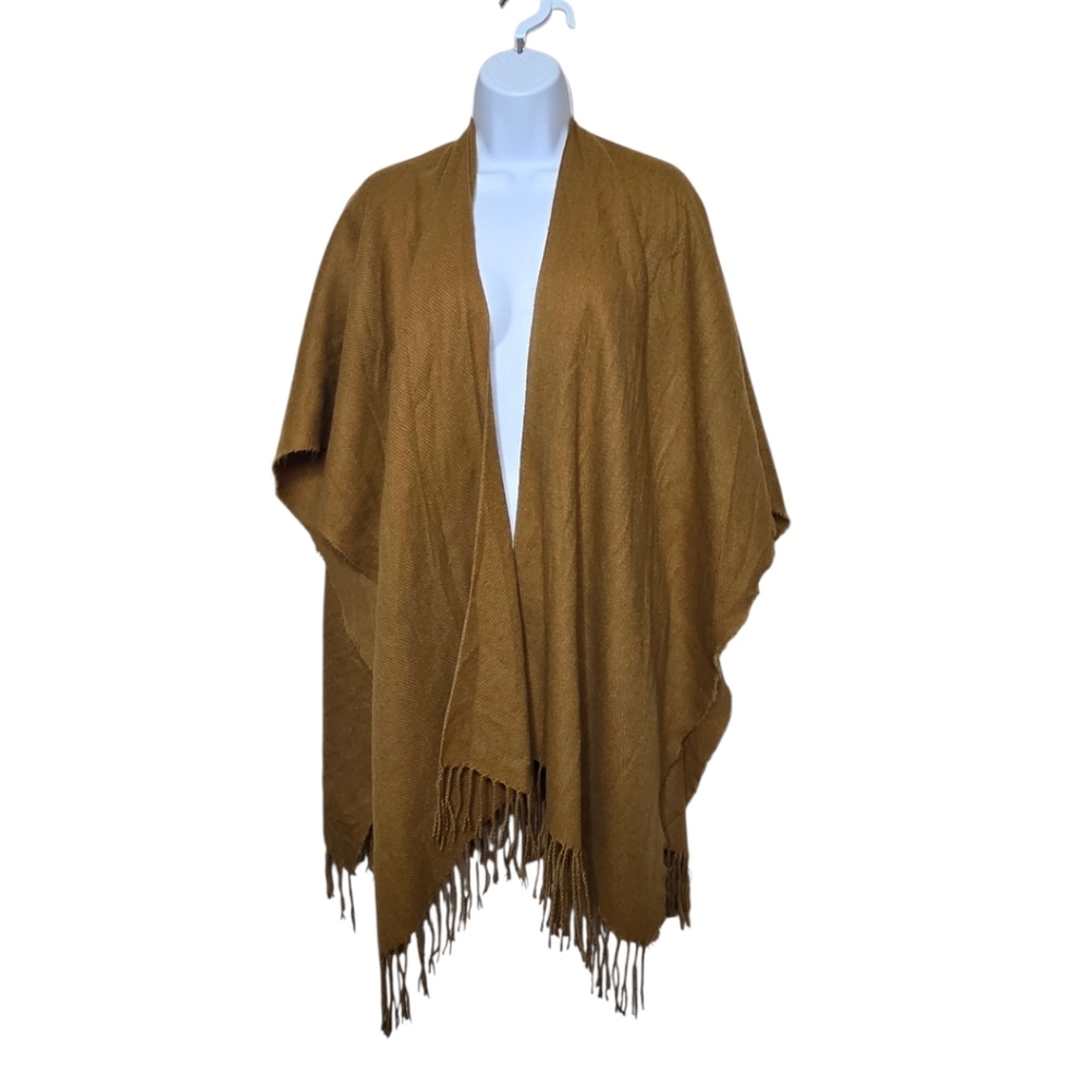 ​Forever 21+ Plus Size Oversized Fringe Poncho Wrap Shawl Cardigan